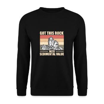 Funny Sedimentary Rock Humor For A Geology Lover - Unisex Sweatshirt - black - Front - Alina (178cm) & Michal (187cm)