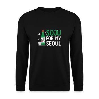 Soju For My Seoul Lustiges Soju Koreanisches - Unisex Pullover - Schwarz - Vorne - Alina (178cm) & Michal (187cm)