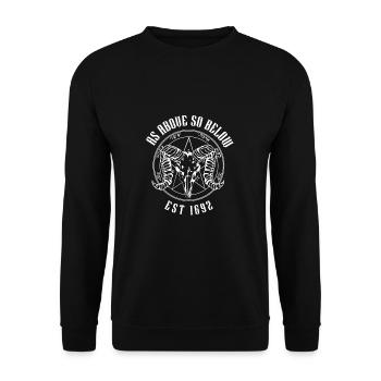 As Above So Below Evil Pentacle Salem - Unisex Sweatshirt - black - Front - Alina (178cm) & Michal (187cm)