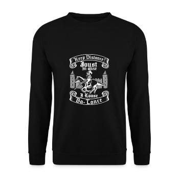 Keep Distance Funny Jousting Lance Buhurt - Unisex Sweatshirt - black - Front - Alina (178cm) & Michal (187cm)