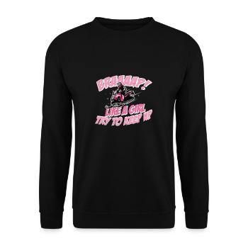 Cool Snocross Racing For A Snowmachine Girl - Unisex Sweatshirt - black - Front - Alina (178cm) & Michal (187cm)