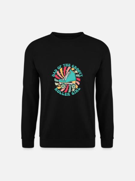 Groovy Rollschuhe für Retro Quad Skating Skater - Unisex Pullover - Schwarz