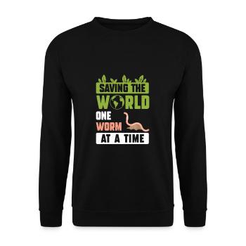 Save The World Humour Vermiculture Humour pour un - Sweat-shirt Unisexe - noir - Devant - Alina (178cm) & Michal (187cm)