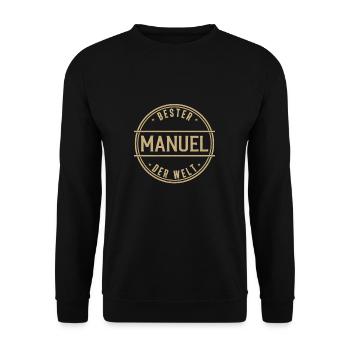 Bester Manuel Der Welt Lustiges Männer Namen - Unisex Pullover - Schwarz - Vorne - Alina (178cm) & Michal (187cm)