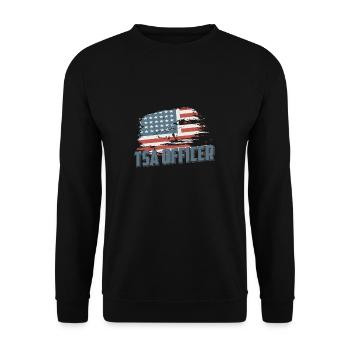 Patriotische Flughafen-Sicherheit für Patriot - Unisex Pullover - Schwarz - Vorne - Alina (178cm) & Michal (187cm)
