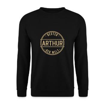 Bester Arthur Der Welt Lustiges Männer Namen - Unisex Pullover - Schwarz - Vorne - Alina (178cm) & Michal (187cm)