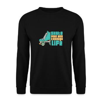 Quad Skating Zitat For A 90s Skates Lover Roller - Unisex Pullover - Schwarz - Vorne - Alina (178cm) & Michal (187cm)