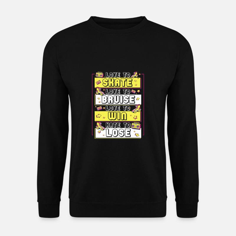 Quad Skating Groovy 80s 90s Skates For A Roller - Unisex Sweatshirt - black
