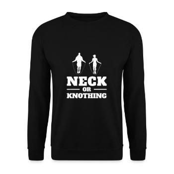 Neck Or Knothing Lustiges Springseil Springseil - Unisex Pullover - Schwarz - Vorne - Alina (178cm) & Michal (187cm)