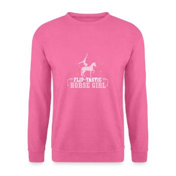 Flip-Tastic Cheval fille à cheval - Sweat-shirt Unisexe - rose - Devant
