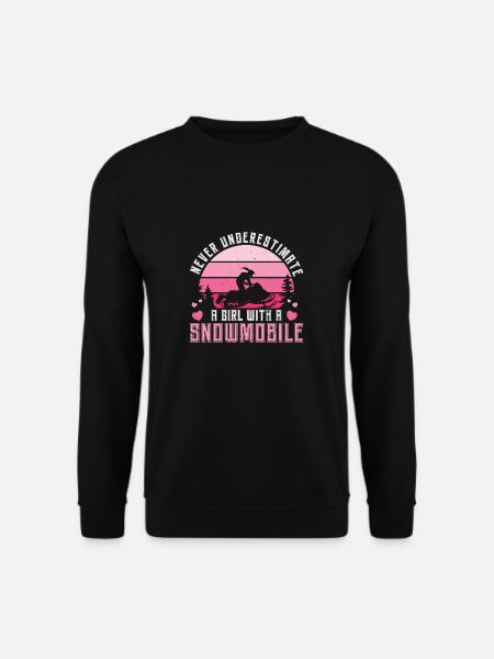 Retro-Schneemobilfahrer für Snocross Racing Girl - Unisex Pullover - Schwarz