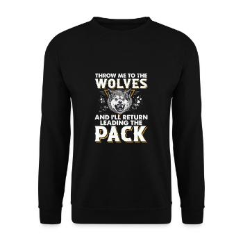Wirf mich zu den Wölfen Bicious Wild Animal Ein - Unisex Pullover - Schwarz - Vorne - Alina (178cm) & Michal (187cm)