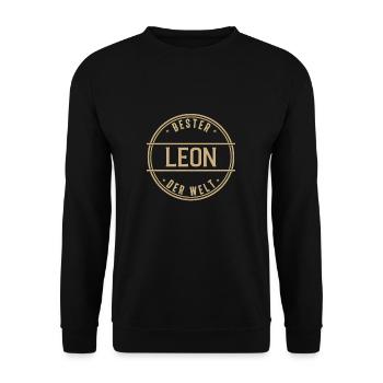 Bester Leon Der Welt Lustiges Männer Namen - Unisex Pullover - Schwarz - Vorne - Alina (178cm) & Michal (187cm)