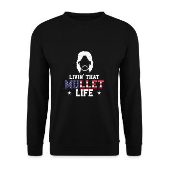 Mullet Life Retro Redneck Hairstyle For A - Unisex Sweatshirt - black - Front - Alina (178cm) & Michal (187cm)