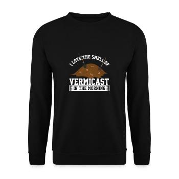 Ich liebe den Geruch von lustiger - Unisex Pullover - Schwarz - Vorne - Alina (178cm) & Michal (187cm)
