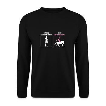 Your Girlfriend My Girlfriend Cheval à cheval - Sweat-shirt Unisexe - noir - Devant - Alina (178cm) & Michal (187cm)