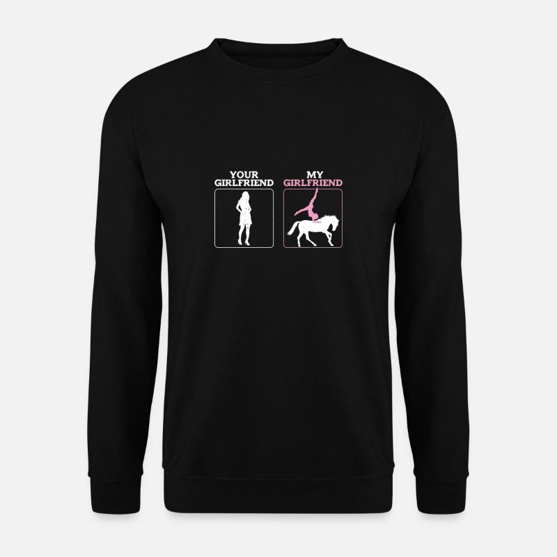 Lustiges Pferd mit Aufschrift "Your Girlfriend My - Unisex Pullover - Schwarz