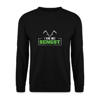 I Und Mei Sengst Lustig Sensenmähen Handmähen - Unisex Sweatshirt - black - Front - Alina (178cm) & Michal (187cm)