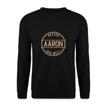 Bester Aaron Der Welt Funny Men's Name - Unisex Sweatshirt - black - Front - Alina (178cm) & Michal (187cm)
