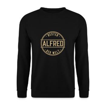 Bester Alfred Der Welt Lustiges Männer Namen - Unisex Pullover - Schwarz - Vorne - Alina (178cm) & Michal (187cm)
