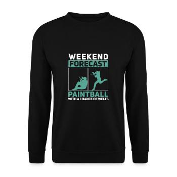 Weekend Forecast Funny Paintball Game Humor For - Unisex Sweatshirt - black - Front - Alina (178cm) & Michal (187cm)