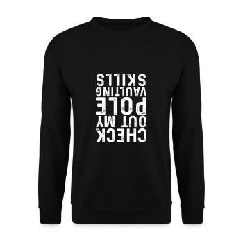 Check Out My Pole Vaulting Skills Funny Pole - Unisex Sweatshirt - black - Front - Alina (178cm) & Michal (187cm)