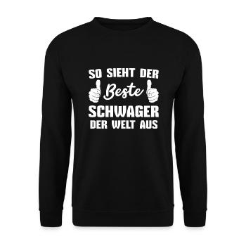Bruder Ehemann Schwager - Unisex Pullover - Schwarz - Vorne - Alina (178cm) & Michal (187cm)