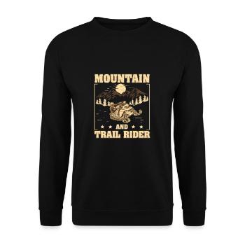 Mountain And Trail Rider Funny Snowmobile Riding - Unisex Sweatshirt - black - Front - Alina (178cm) & Michal (187cm)