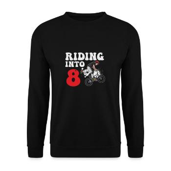 Vélo de course BMX Riding Into 8 ans 8e - Sweat-shirt Unisexe - noir - Devant - Alina (178cm) & Michal (187cm)