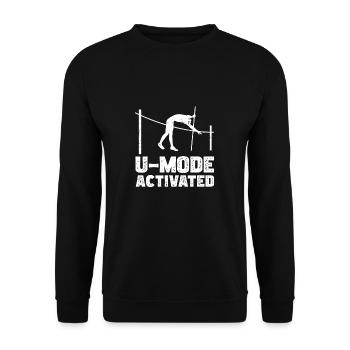 U-Mode Activated Funny Pole Jumping - Unisex Sweatshirt - black - Front - Alina (178cm) & Michal (187cm)