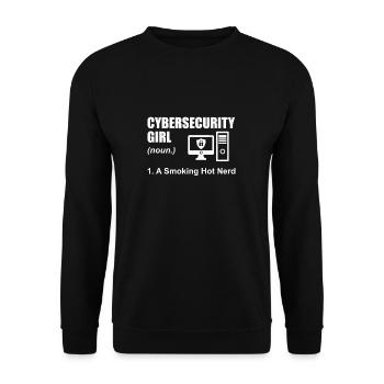 Définition Hillarious Cybersecurity Girl pour un - Sweat-shirt Unisexe - noir - Devant - Alina (178cm) & Michal (187cm)