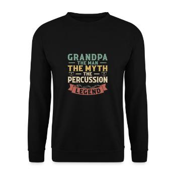 Opa Der Mann Der Mythos Die Perkussion-Legende - Unisex Pullover - Schwarz - Vorne - Alina (178cm) & Michal (187cm)
