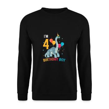 Je suis 4 ans garçon brachiosaure 4 ans 4ème - Sweat-shirt Unisexe - noir - Devant - Alina (178cm) & Michal (187cm)