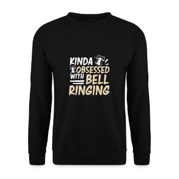 Kinda Obsessed Funny Bell Ringing Campanology A - Unisex Sweatshirt - black - Front - Alina (178cm) & Michal (187cm)