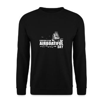 Drôle de tous les jours est une journée d’hydroglisseur - Sweat-shirt Unisexe - noir - Devant - Alina (178cm) & Michal (187cm)