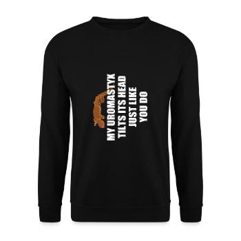 Uromastyx incline la tête comme vous le faites drôle - Sweat-shirt Unisexe - noir - Devant - Alina (178cm) & Michal (187cm)