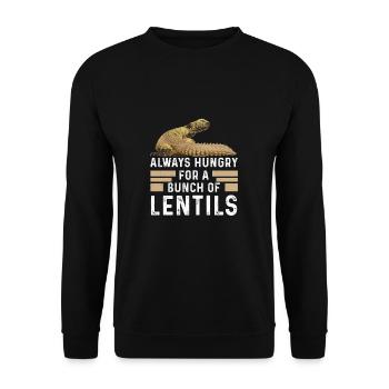 Uromastyx Always Hungry Funny Dabb Lizard - Unisex Sweatshirt - black - Front - Alina (178cm) & Michal (187cm)