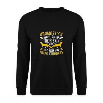 Uromastyx perd sa peau Funny Dabb Lizard - Sweat-shirt Unisexe - noir - Devant - Alina (178cm) & Michal (187cm)