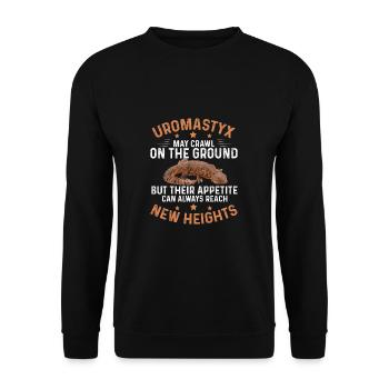 Uromastyx Appetite Reach New Heights Funny Dabb - Unisex Sweatshirt - black - Front - Alina (178cm) & Michal (187cm)