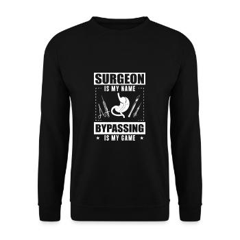 Chirurgien est mon nom contournant le chirurgien gastrique drôle - Sweat-shirt Unisexe - noir - Devant - Alina (178cm) & Michal (187cm)