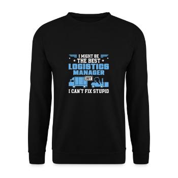 Lustiger Logistik-Job-Humor für Logistiker - Unisex Pullover - Schwarz - Vorne - Alina (178cm) & Michal (187cm)