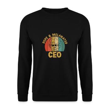 Retro Vintage And Melanated CEO A Black - Unisex Sweatshirt - black - Front - Alina (178cm) & Michal (187cm)