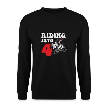 Vélo de course BMX Riding Into 4 ans 4e - Sweat-shirt Unisexe - noir - Devant - Alina (178cm) & Michal (187cm)