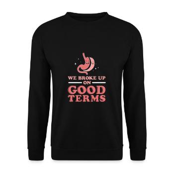 Wir haben uns zu guten Konditionen getrennt - Unisex Pullover - Schwarz - Vorne - Alina (178cm) & Michal (187cm)