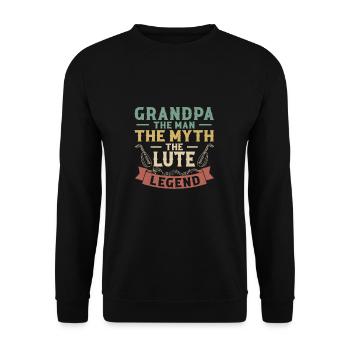 Grandpa The Man The Myth The Lute Legend - Unisex Sweatshirt - black - Front - Alina (178cm) & Michal (187cm)