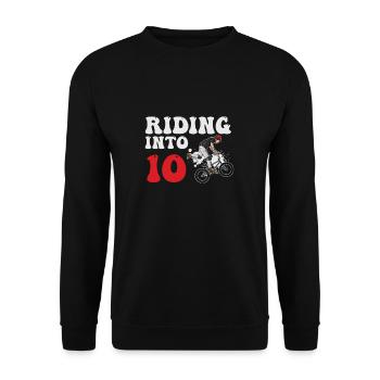 Riding Into 10 BMX Racing Bike 10 Year 10th - Unisex Sweatshirt - black - Front - Alina (178cm) & Michal (187cm)
