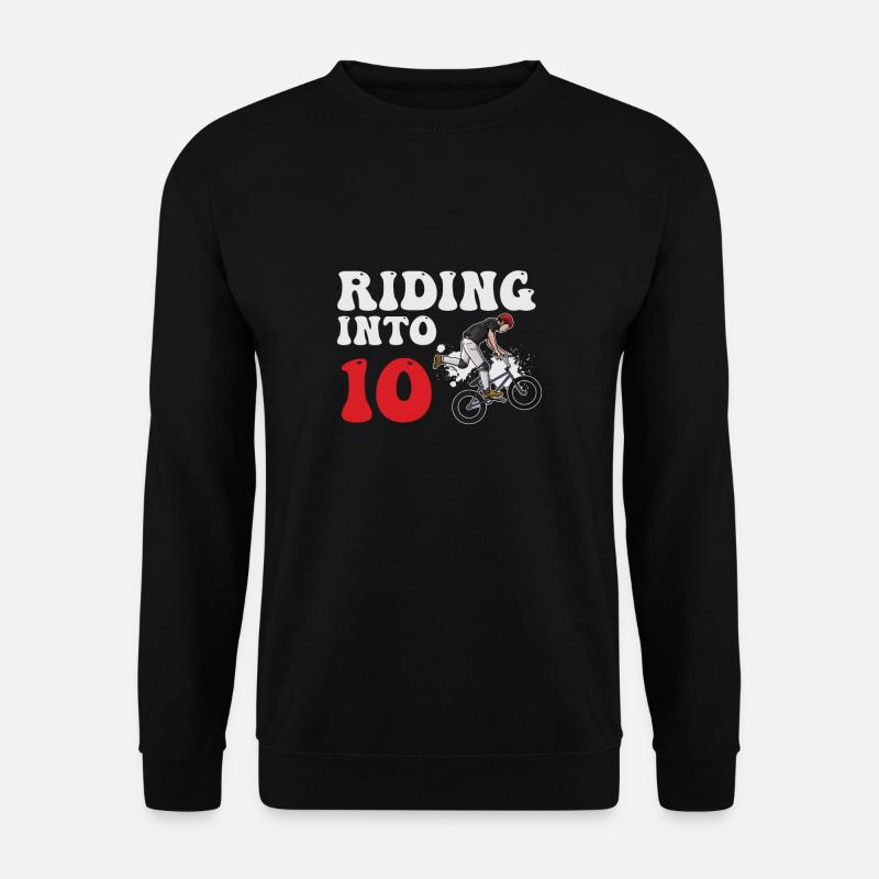 Riding Into 10 BMX Rennrad 10 Jahre 10. Geburtstag - Unisex Pullover - Schwarz