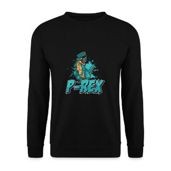 Dinausor pilote amusant pour un amateur de T-Rex - Sweat-shirt Unisexe - noir - Devant - Alina (178cm) & Michal (187cm)