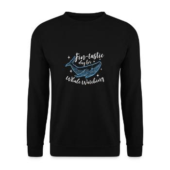 Fin-Tastic Day pour observer les baleines Fun - Sweat-shirt Unisexe - noir - Devant - Alina (178cm) & Michal (187cm)