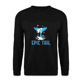 Whale Watching Epic Tail Funny Marine Mammal - Unisex Sweatshirt - black - Front - Alina (178cm) & Michal (187cm)